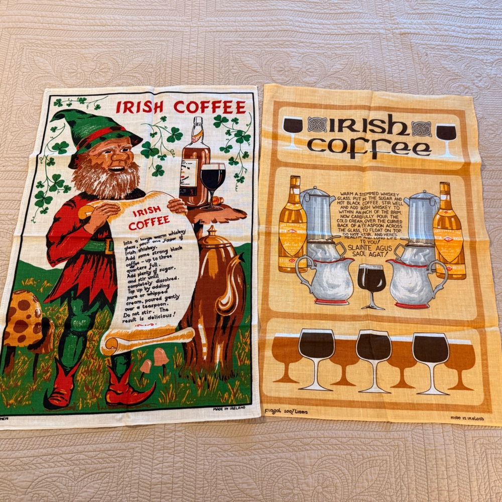 Vintage Irish Coffee Kitchen Towels